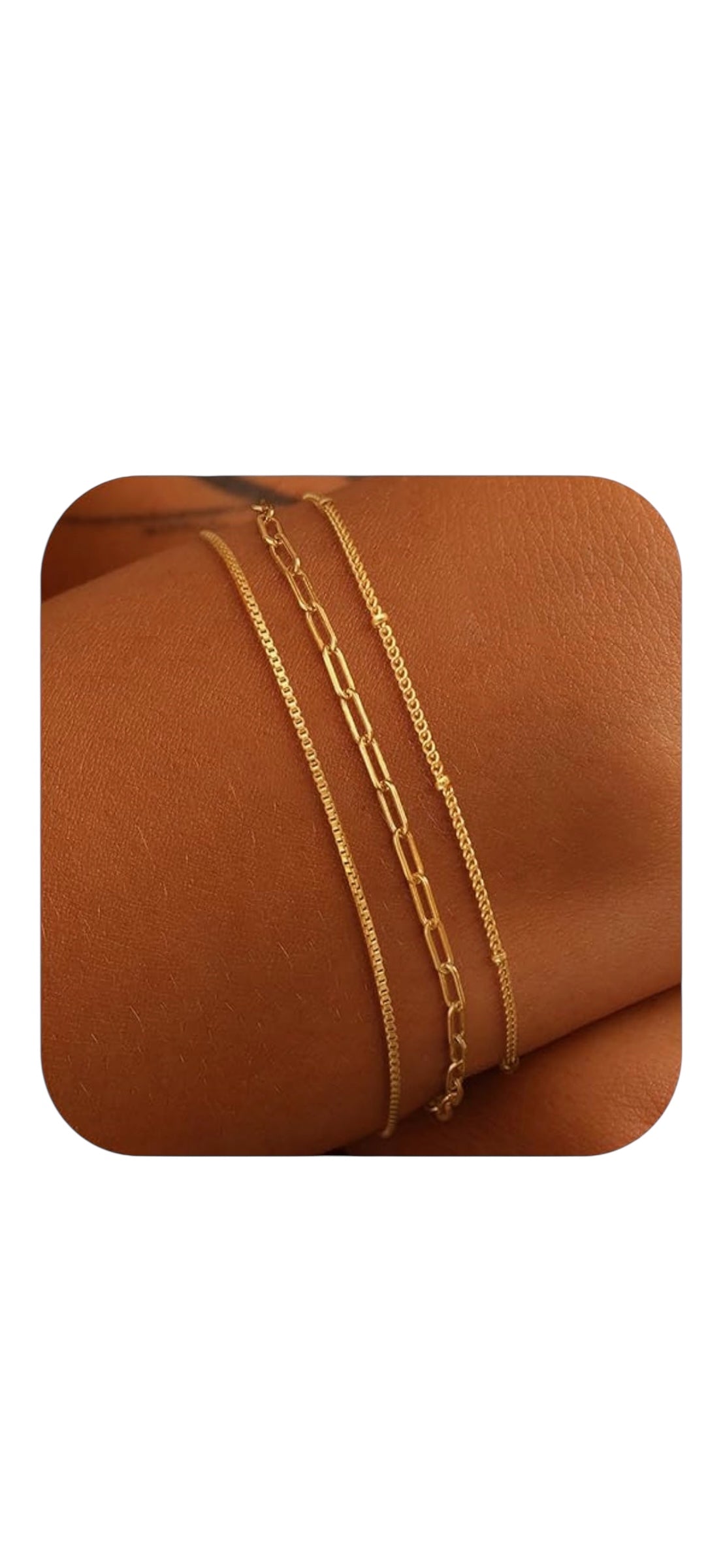MBW Gold Bracelets for Women, 14K Dainty Gold Plated Bracelet Set Paperclip Chian Bracelet Stack Thin Link Bracelet Waterproof Minimalist braclets Fashion Jewelry Gold Accessories for Womens Trendy