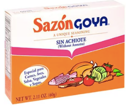 Sazon Goya Sin Achiote