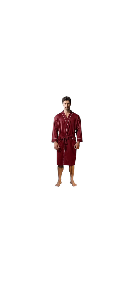 Mens Kimono Robe Lightweight Soft Bathrobe  Sleepwear Loungewear with Pockets