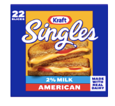 Kraft Singles 2% Milk American Cheese 22ct