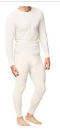 Place and Street Men’s Cotton Thermal Underwear Set Shirt Pants Long Johns White
